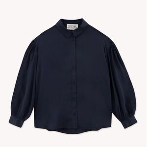 Tiny Big Sister navy poplin shirt
